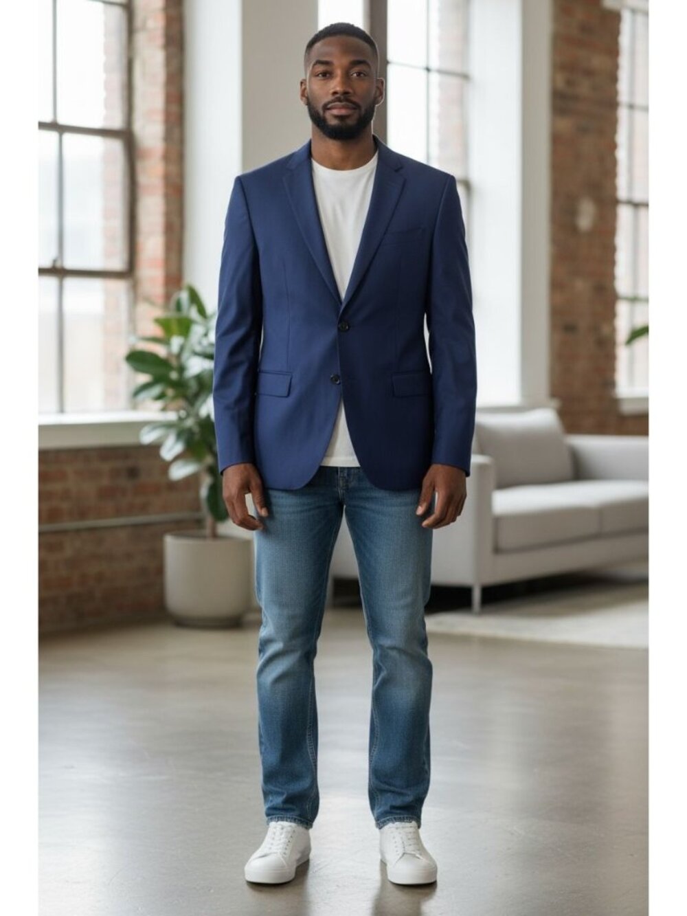 HUGO BOSS - "TRABALDO TOGNA" Super 120's Stretch Fabric Blue Suit 40R